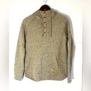 Ascend Heathered Tan Hoodie with Button Accents